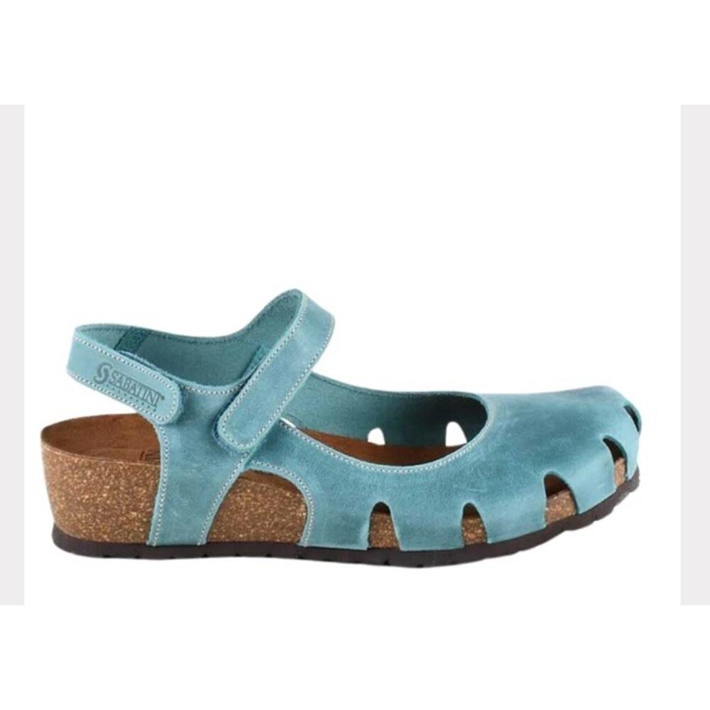 Sabatini 4009 Mary Jane Wedge Covered Toe Sandal Leather Women’s Sz 42 US 10.5